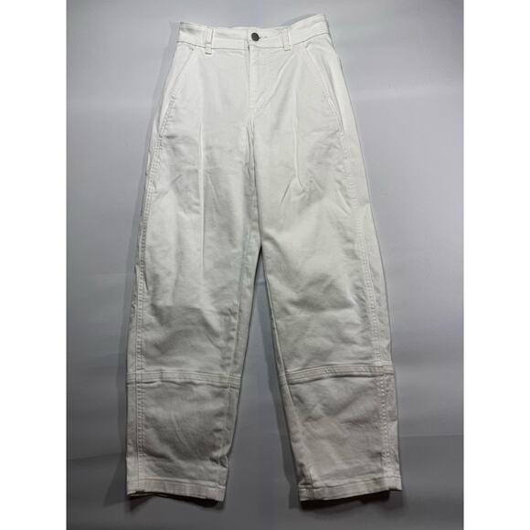 Everlane Women's The Utility Barrel White Denim Jeans - Size 0 (25x27) - Picture 1 of 5